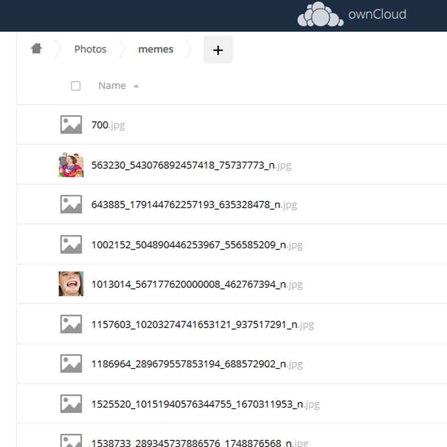 The breadcrumbs of Owncloud.