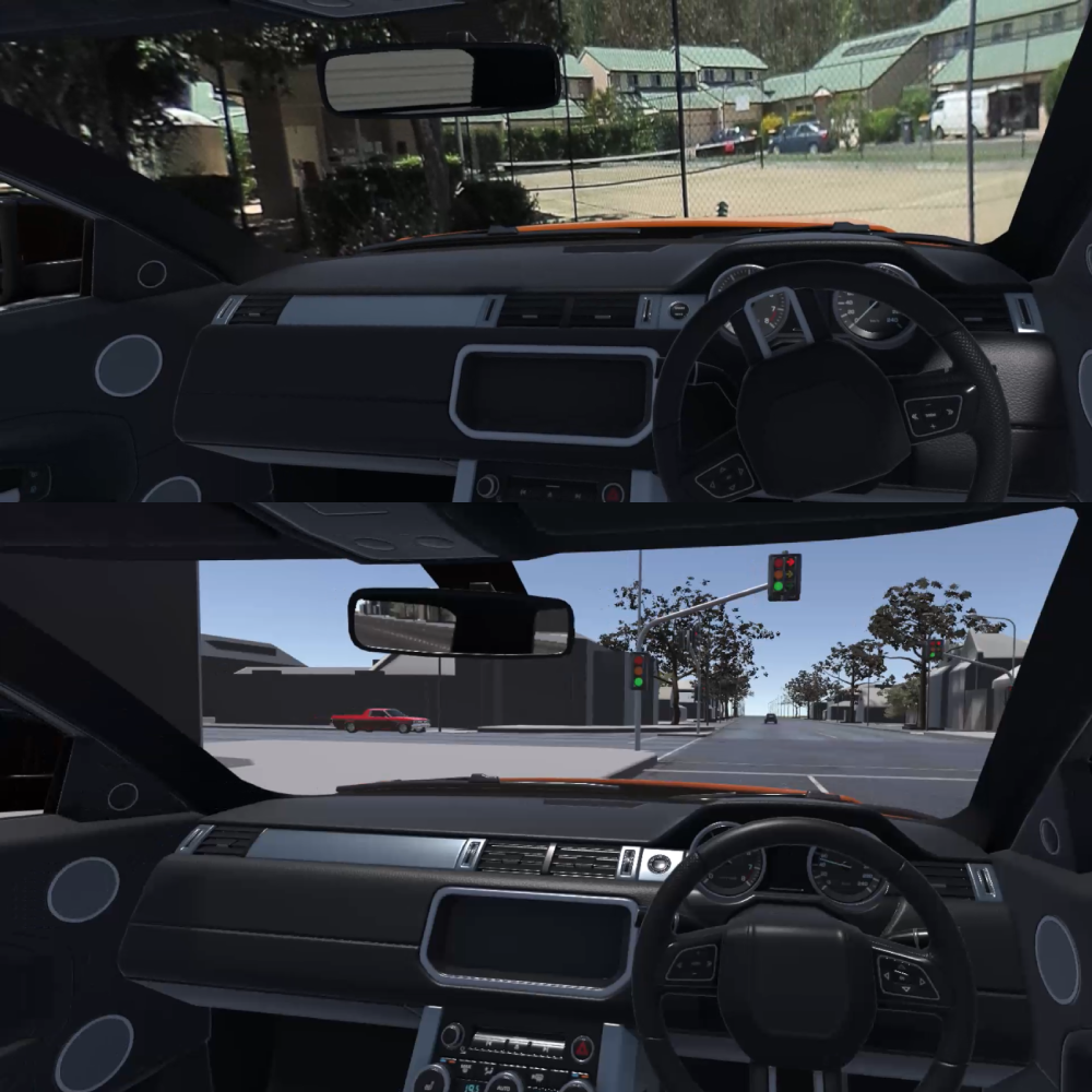 Example of the VR scenes for driver rehab.