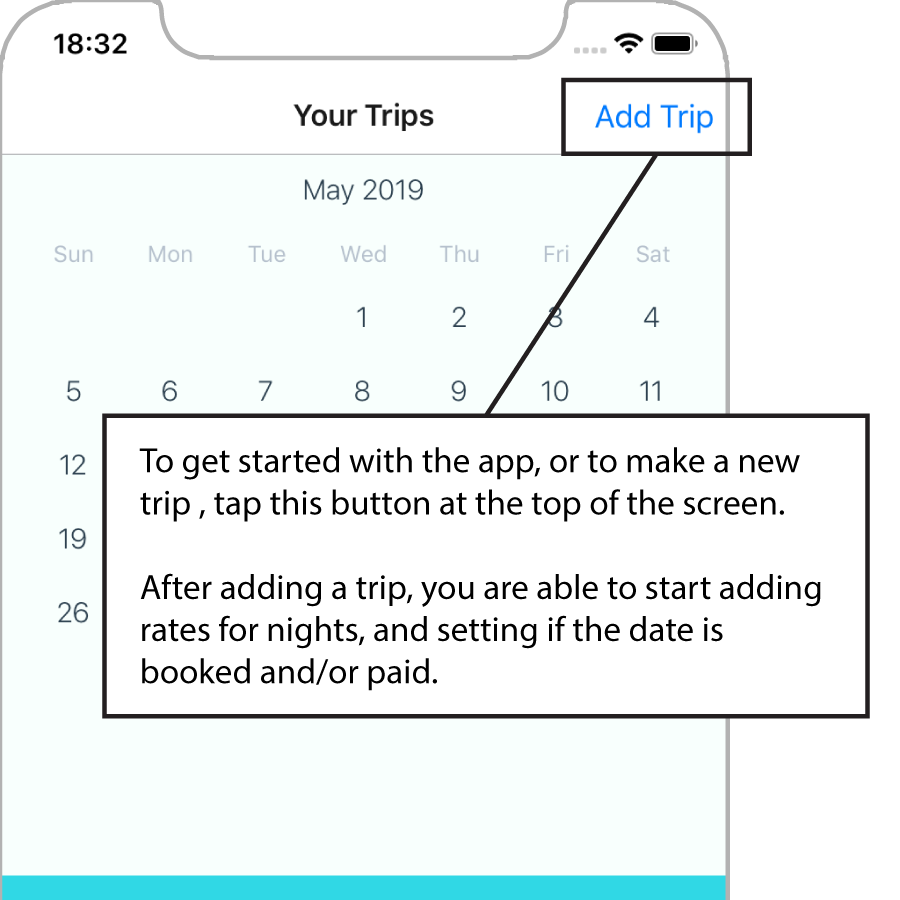 Tabi Budget Add Trip Screenshot